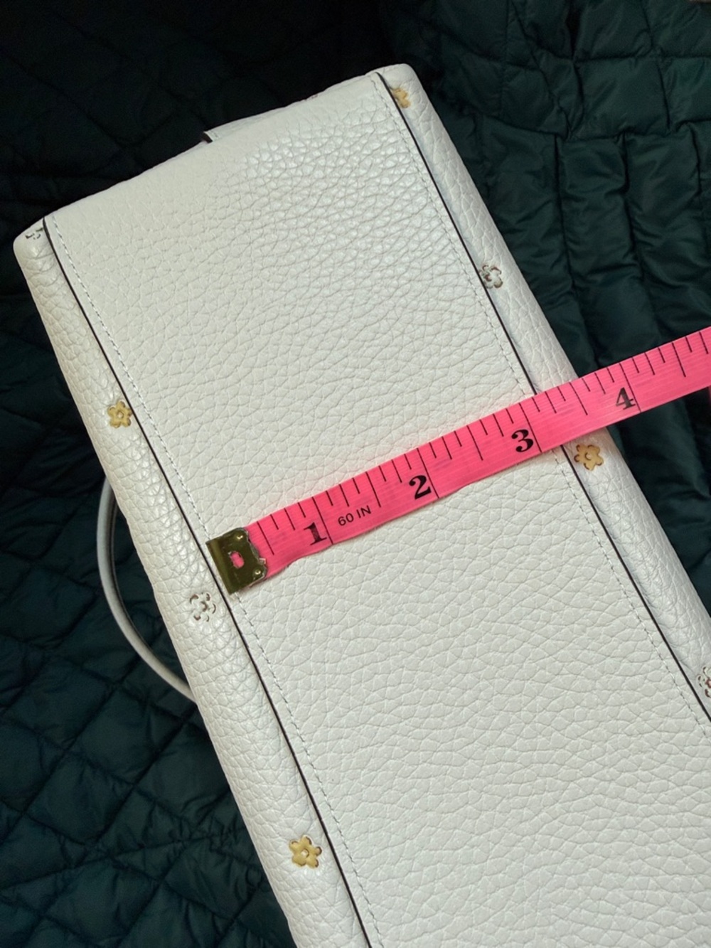 Coach White Floral Pebbled Leather Wristlet with Yellow Flowers - Picture 11 of 11